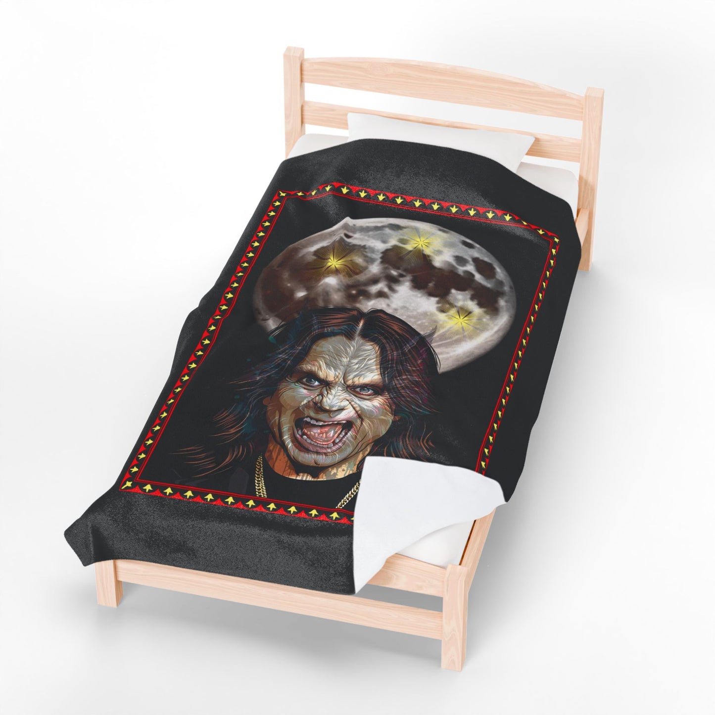 Plush Blanket - Ozzy Bark at the Moon Werewolf Design