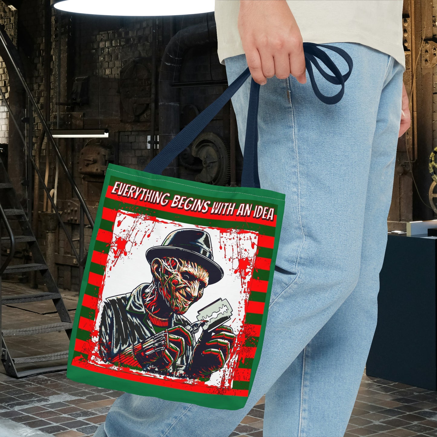 Horrorvational Everything Begins With An Idea Horror Inventor Tote Bag (AOP)