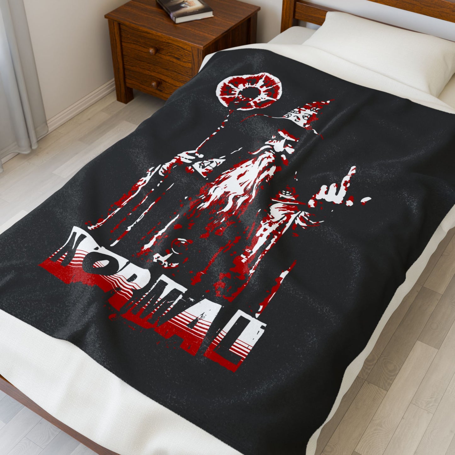 Velveteen Plush Blanket - F*ck Normal! Wizard Middle Finger Design
