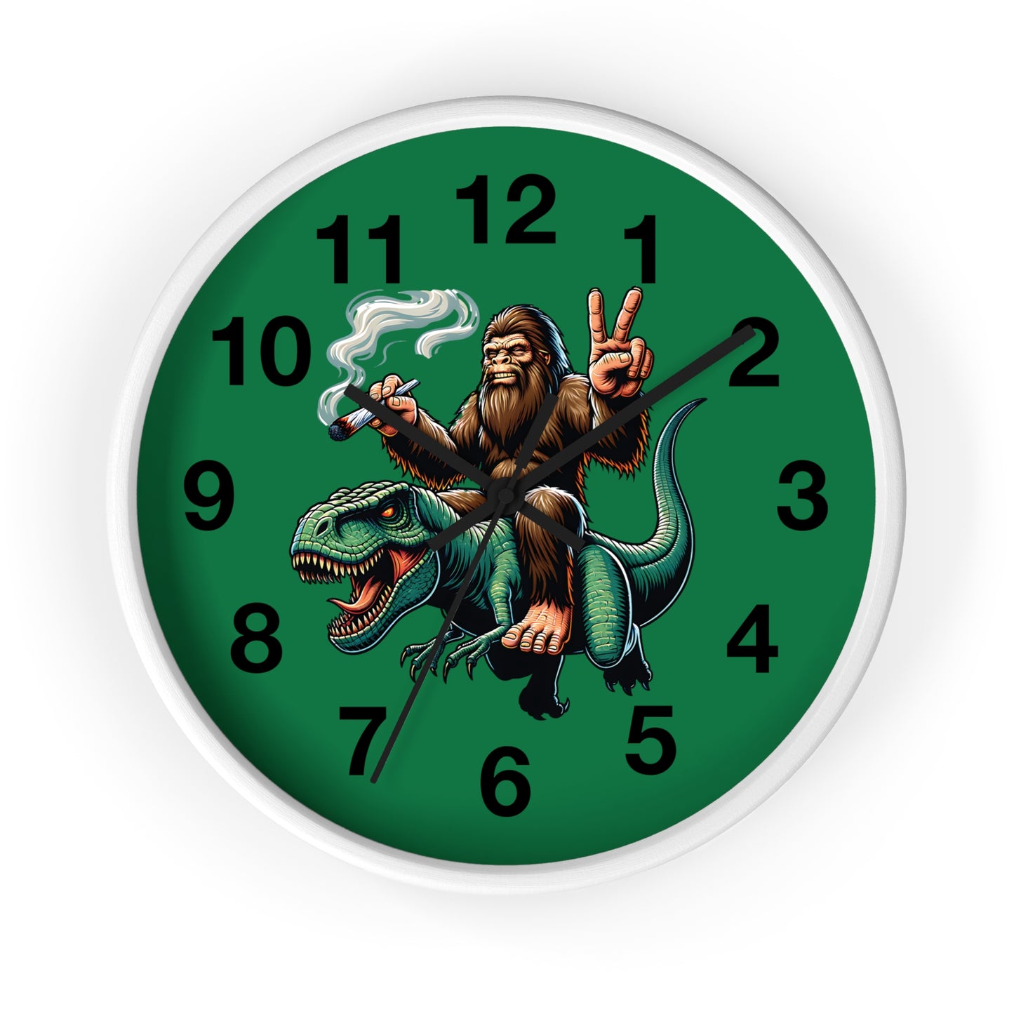 420 Bigfoot & T Rex Wall Clock