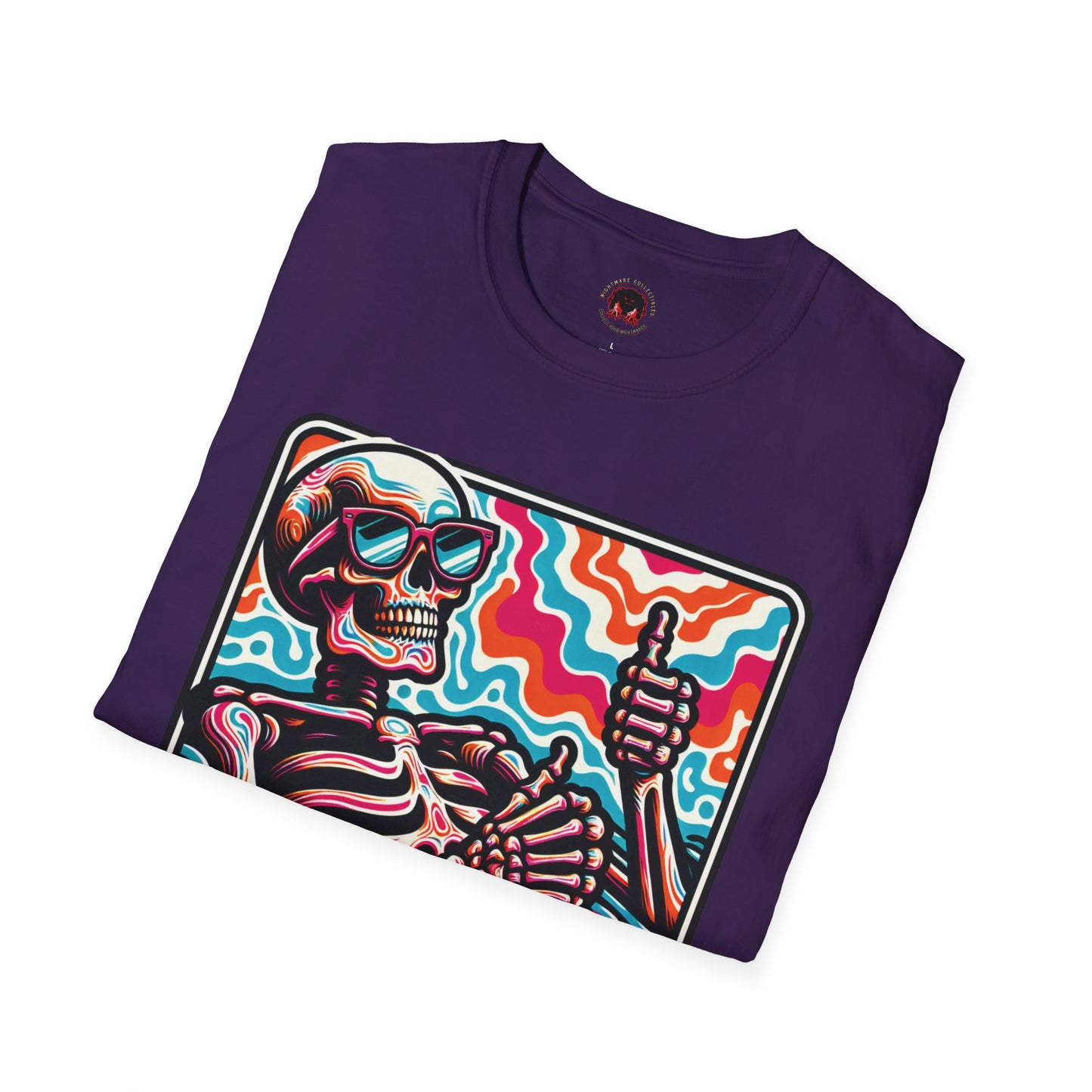 Trippy Skeleton Softstyle T-Shirt - Beach Day Vibes