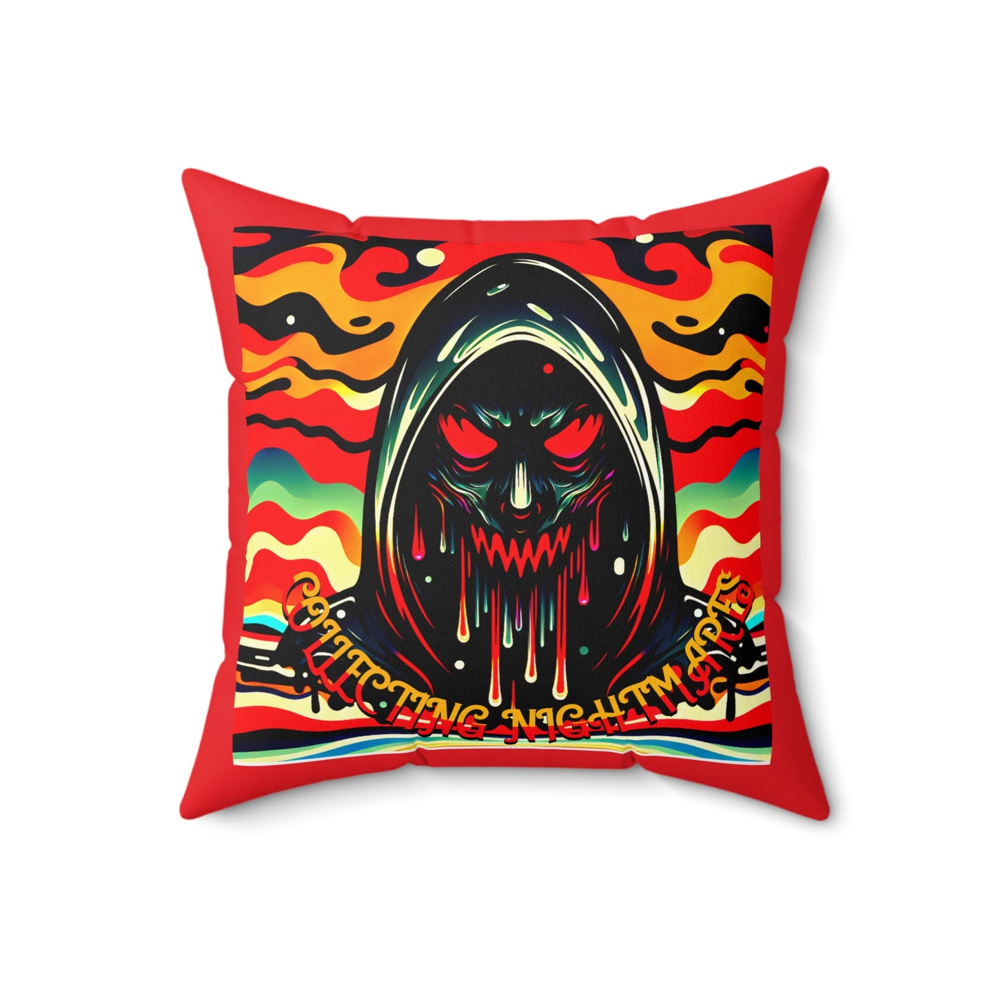 Horradelic Grabble Collecting Nightmares Spun Polyester Square Throw Pillow