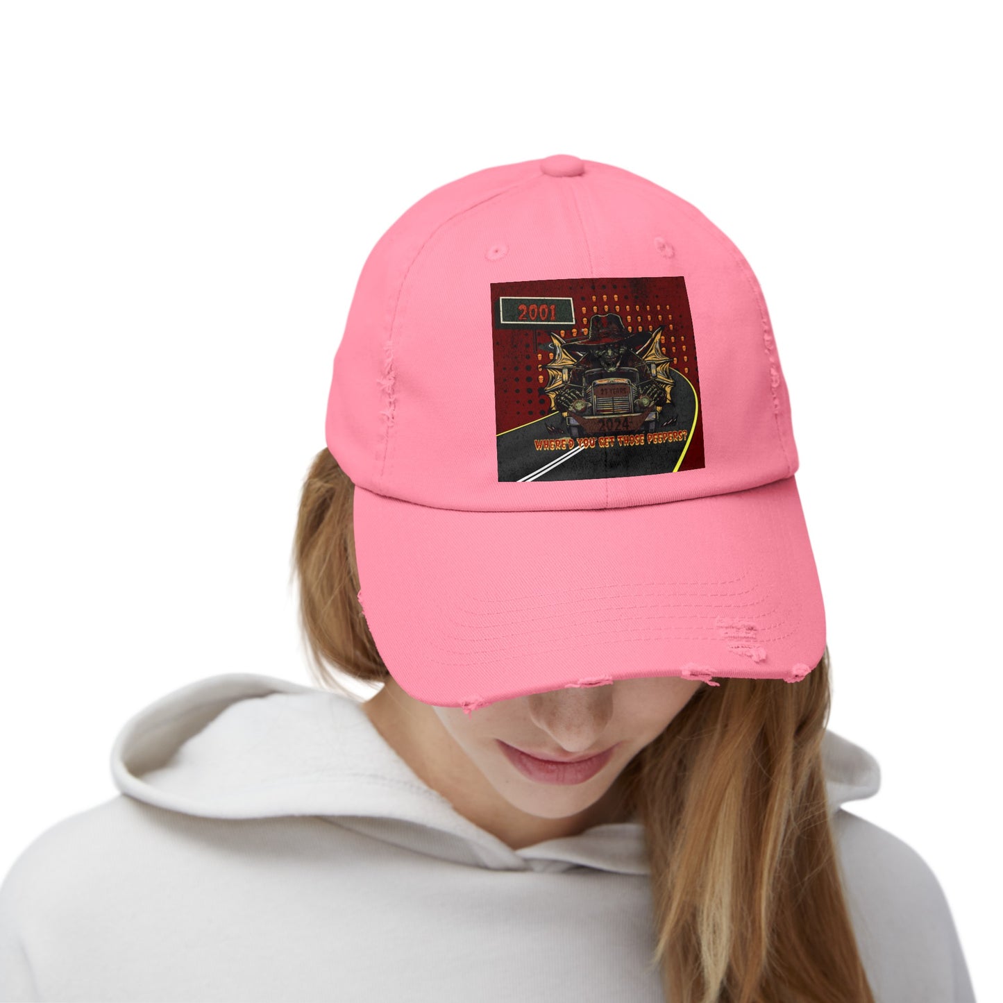 2024 Jeepers - Where'd You Get Those Peepers Horror Fun Unisex Distressed Baseball Cap Hat