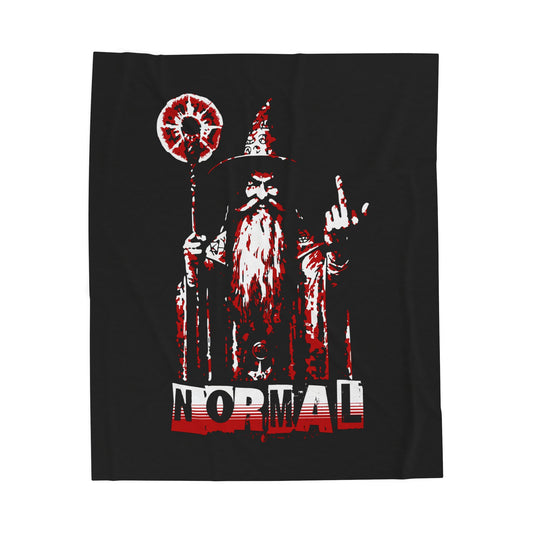 Velveteen Plush Blanket - F*ck Normal! Wizard Middle Finger Design