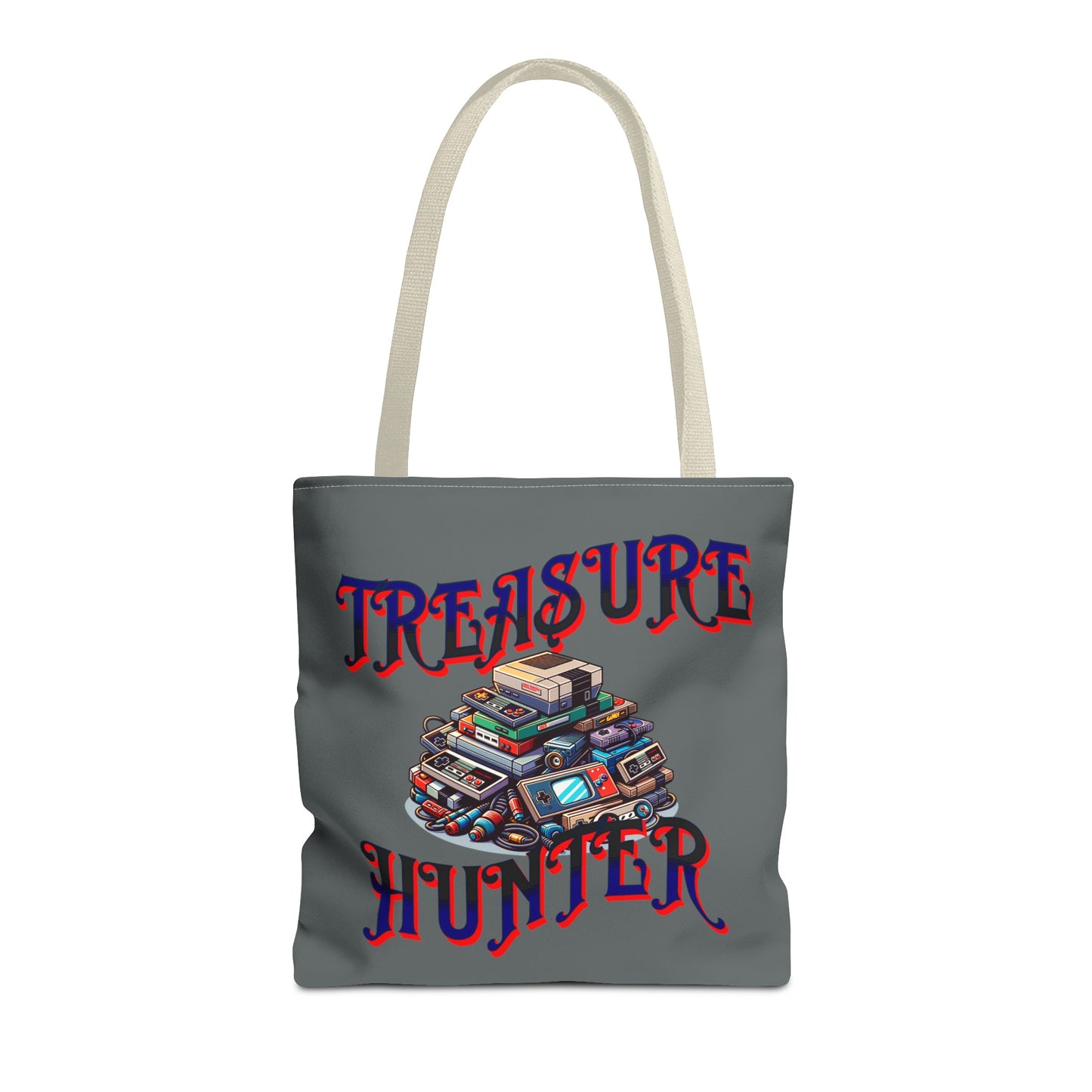 Treasure Hunter Retro Video Gamer Tote Bag (AOP) Collectors Vintage Games and Gaming