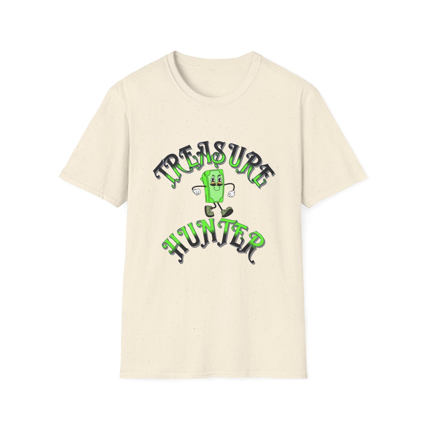 Treasure Hunter Money Stacks Soft Style T-Shirt Collector Vintage Retro Fun Thrifting Convention