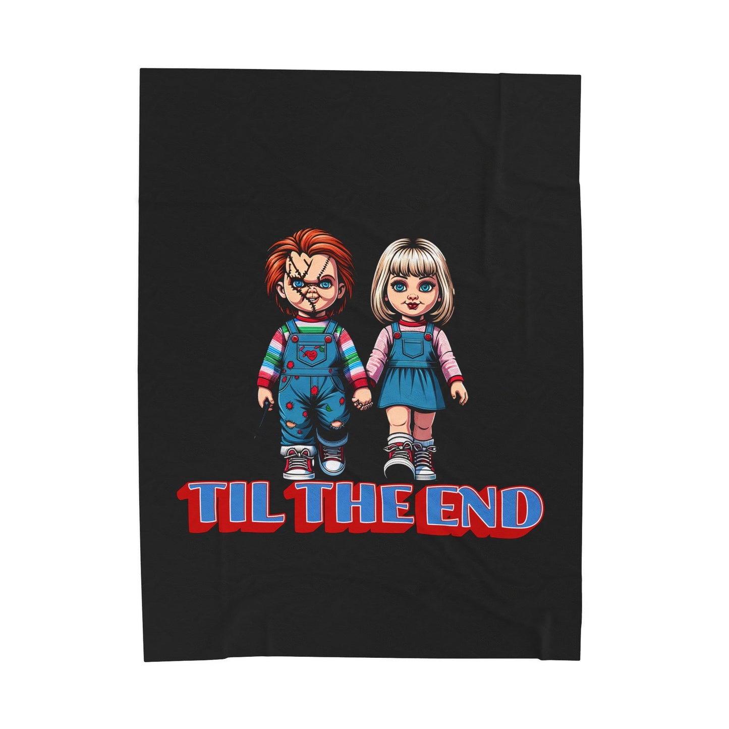 Til The End Horror Couple Throw Blanket Childs Play Inspired Design