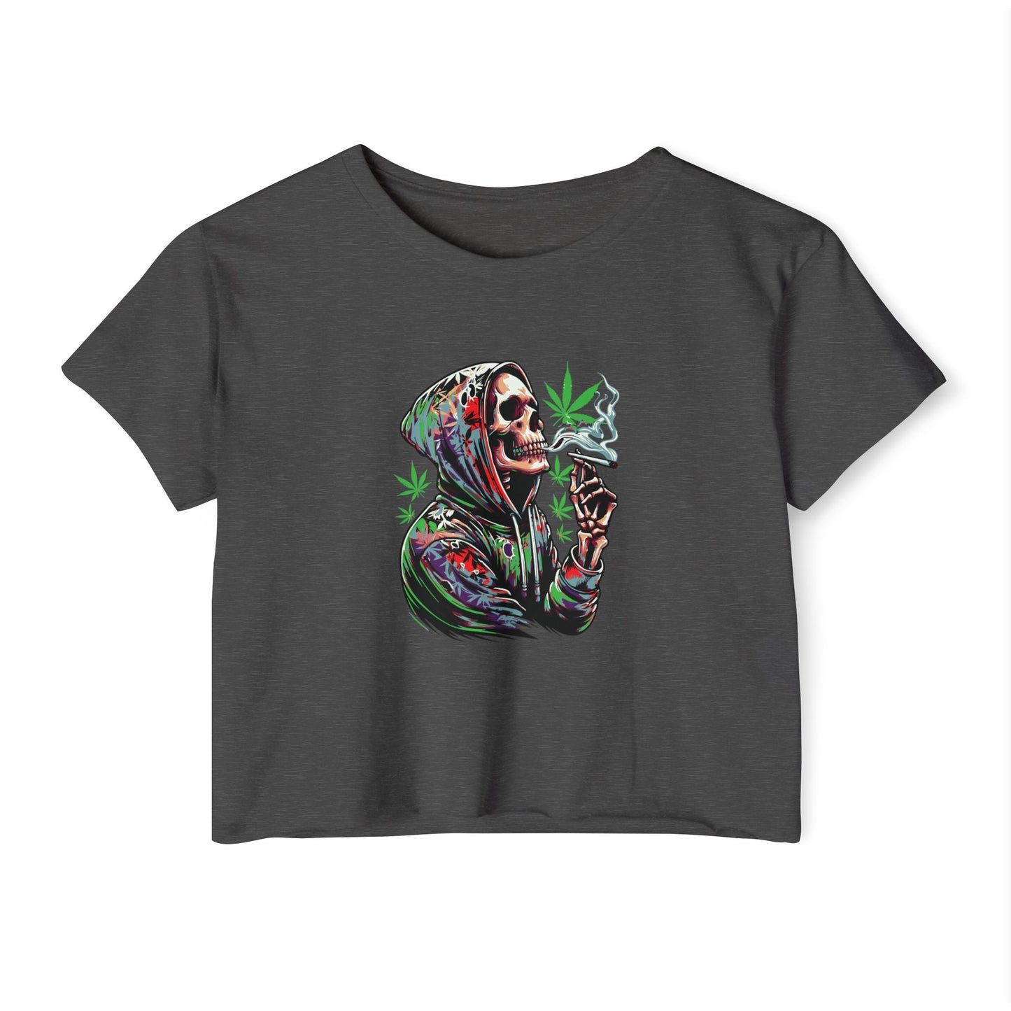 Skeleton Festival Crop Top - Deep Thoughts 420 Design