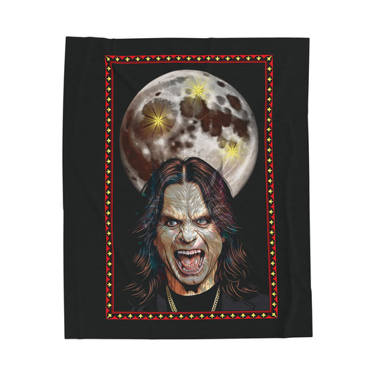 Plush Blanket - Ozzy Bark at the Moon Werewolf Design