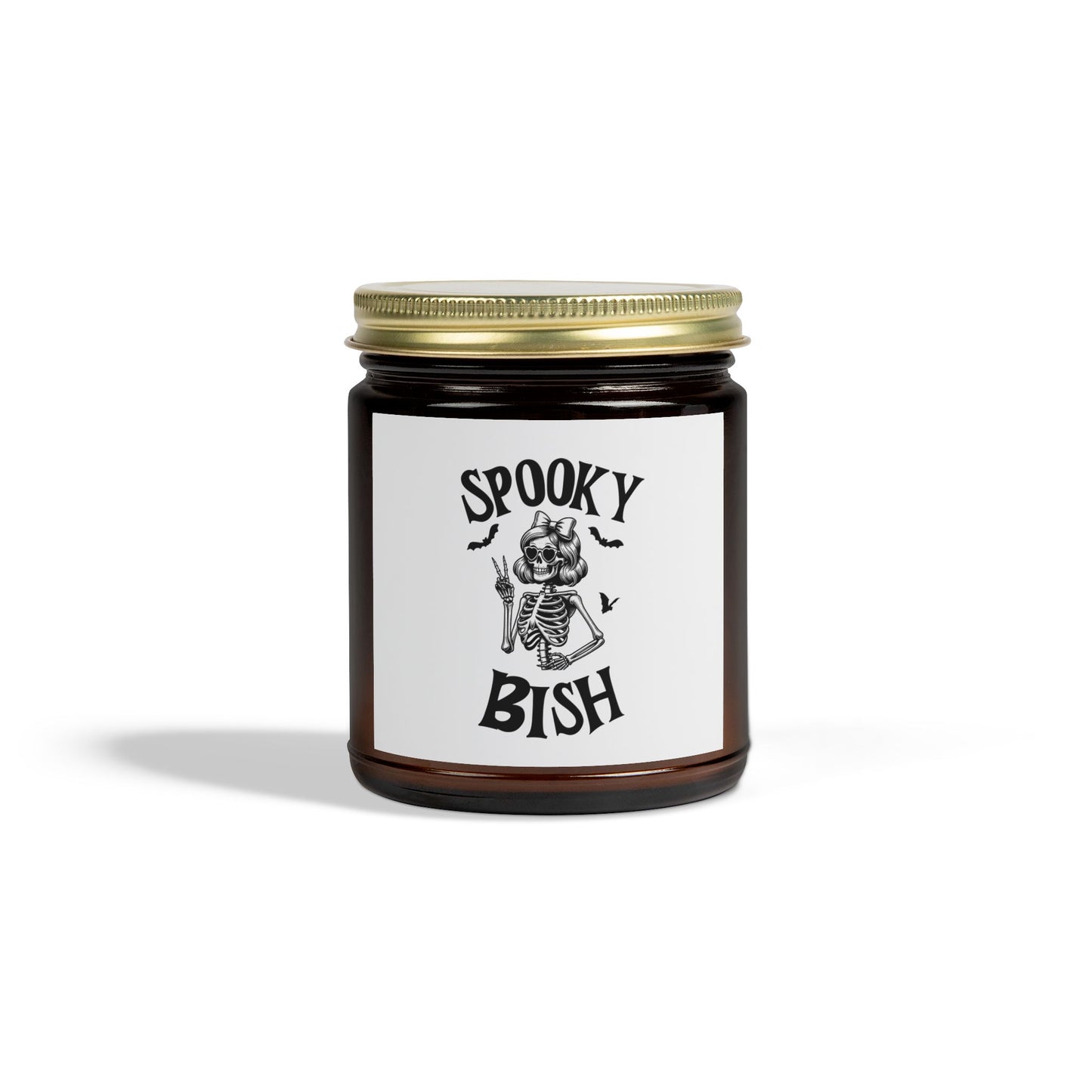 Scented Candle - Spooky Bish Female Skeleton Peace Sign (4oz, 9oz)