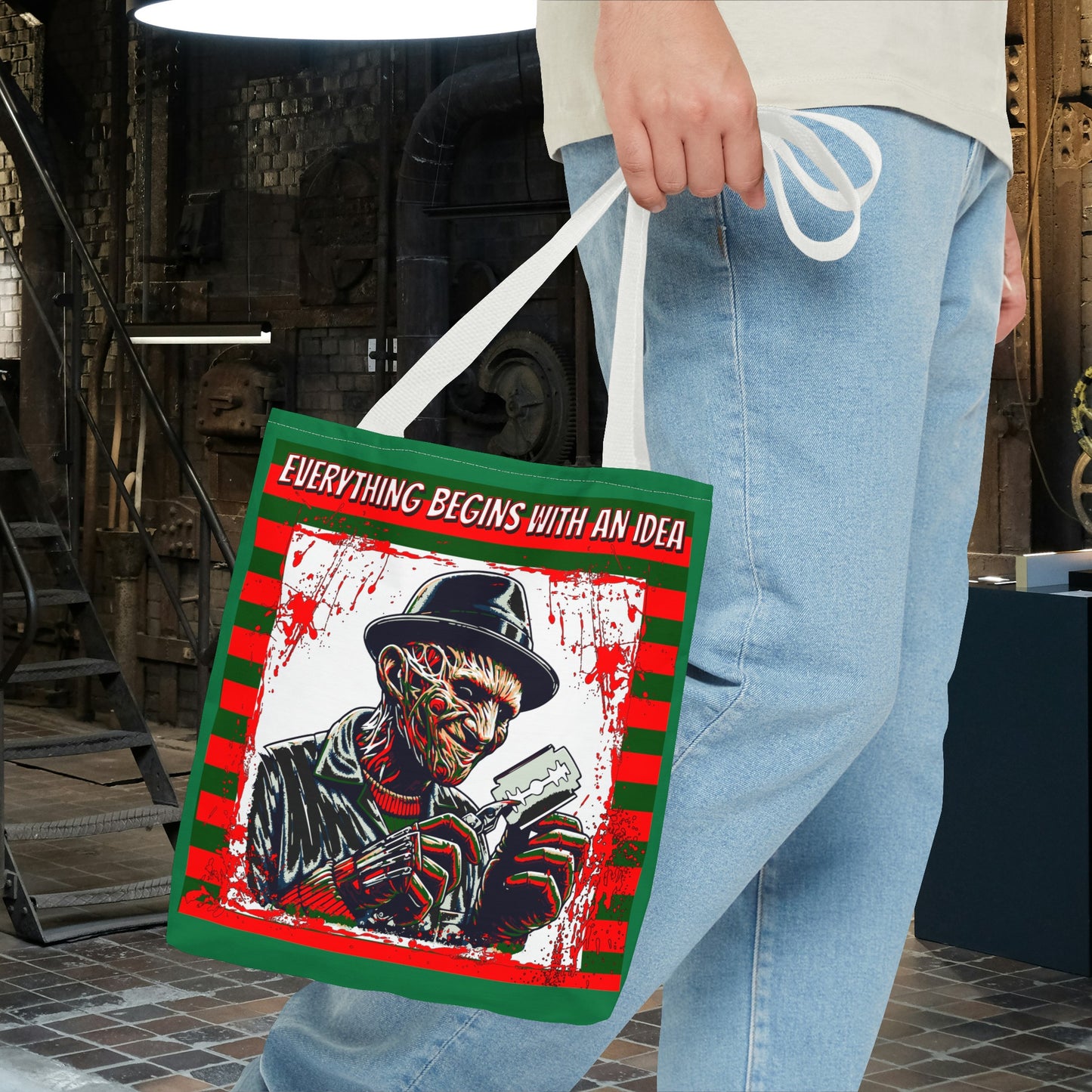 Horrorvational Everything Begins With An Idea Horror Inventor Tote Bag (AOP)