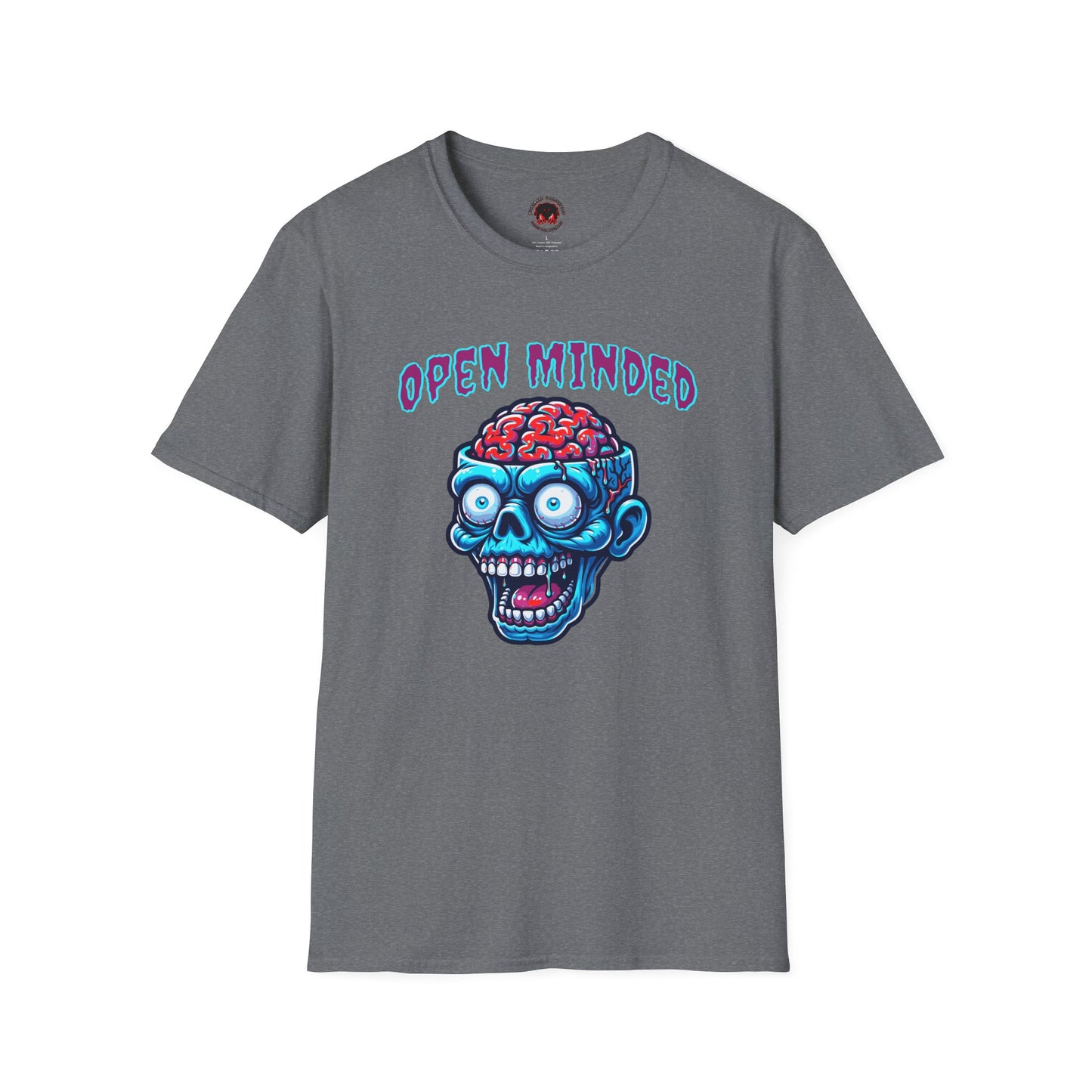 Zombie Unisex T-Shirt with Open Minded Slogan