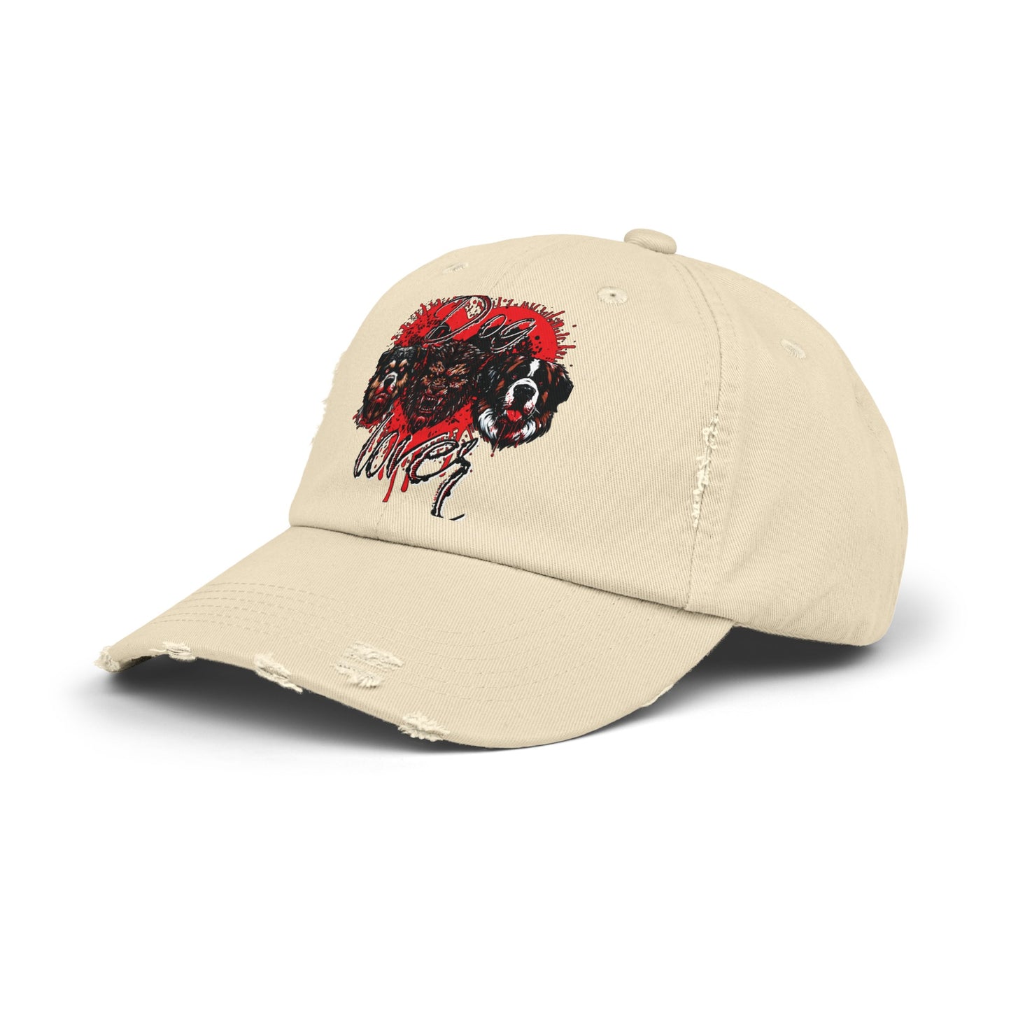 Dog Lover Hounds Of Hell Werewolf Horror Gothic Fun Hat Unisex Distressed Cap