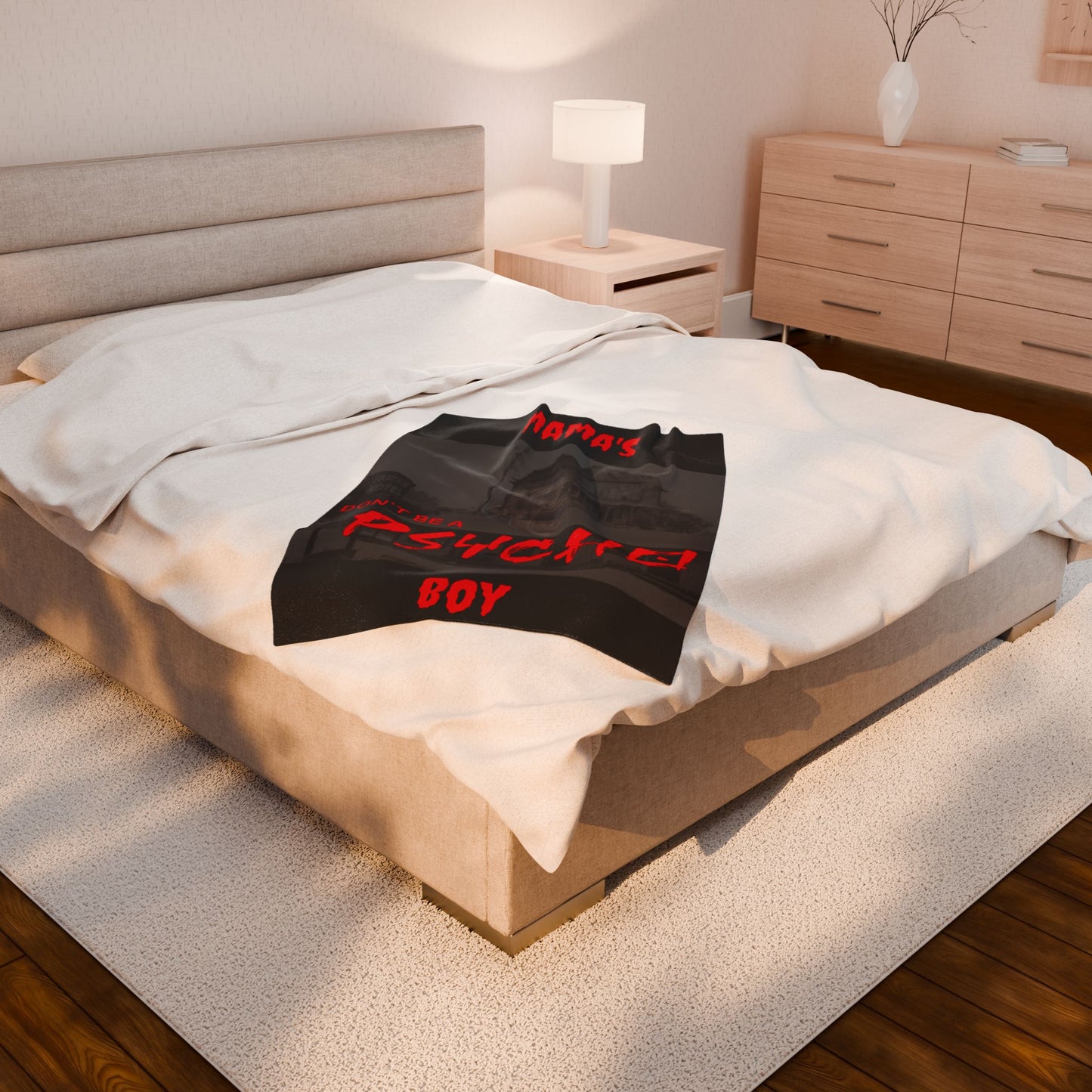 Throw Blanket - Psycho Mama's Boy Velveteen Plush Blanket