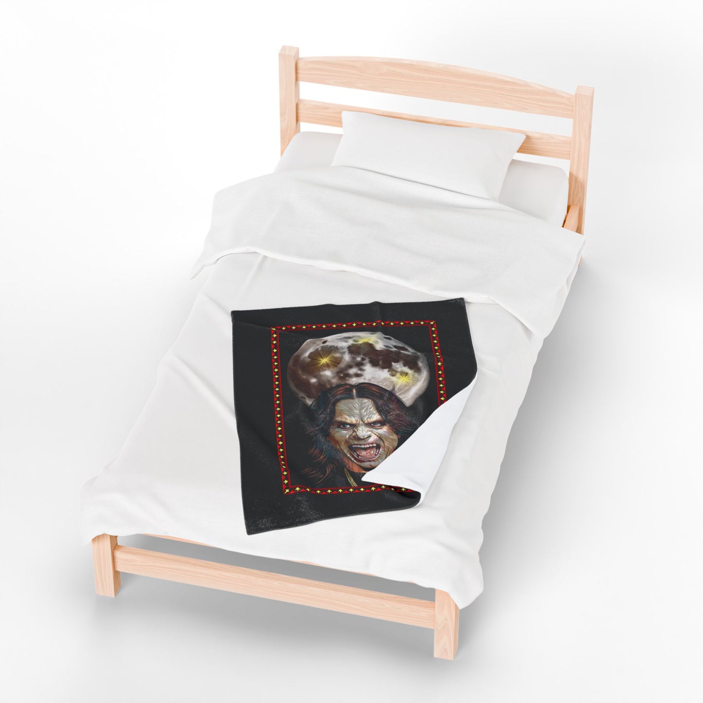 Plush Blanket - Ozzy Bark at the Moon Werewolf Design