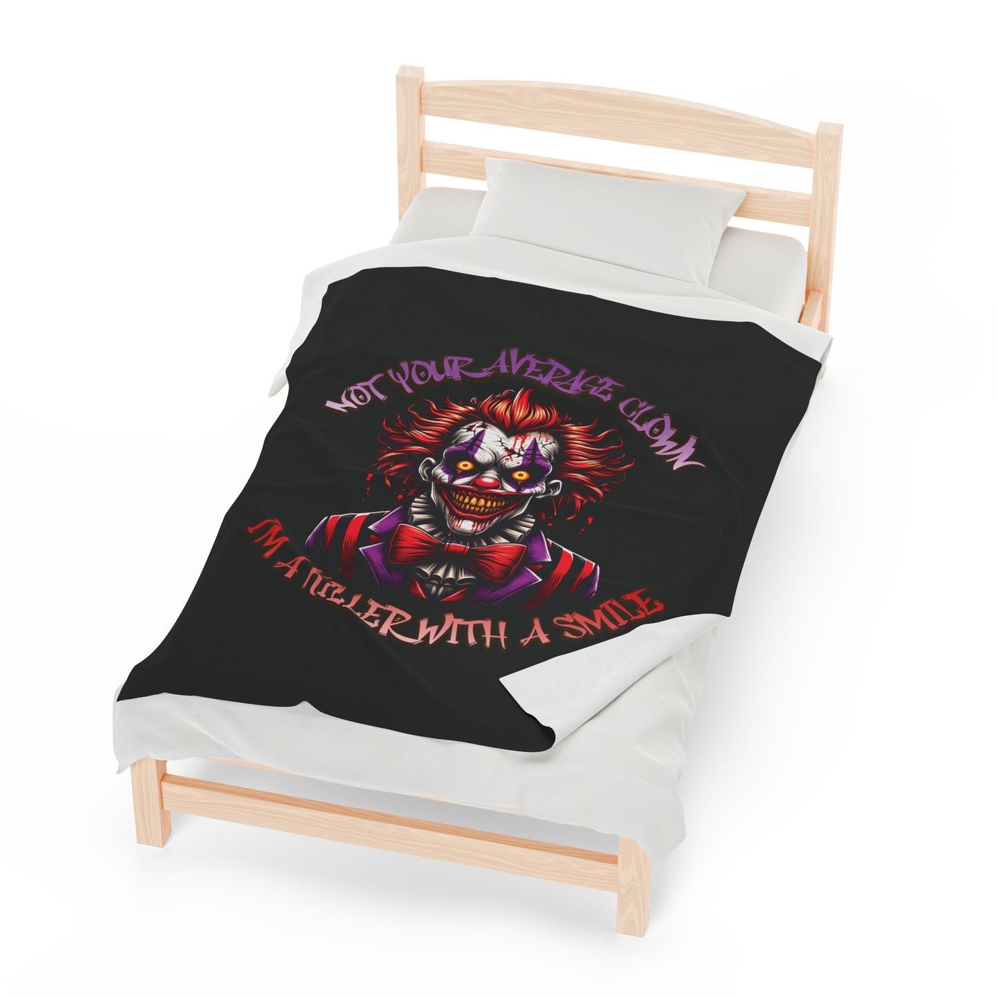 I'm A Killer With A Smile Evil Clown Velveteen Plush Throw Blanket
