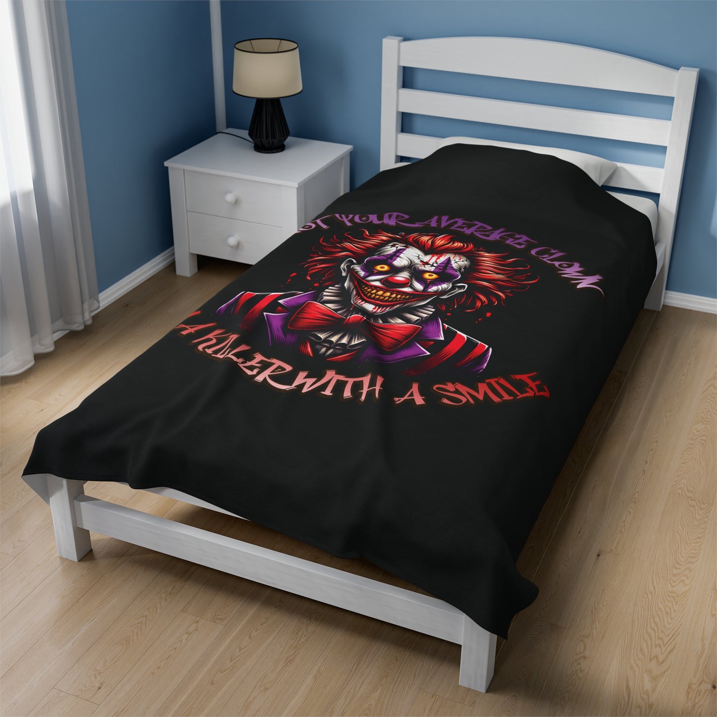 I'm A Killer With A Smile Evil Clown Velveteen Plush Throw Blanket