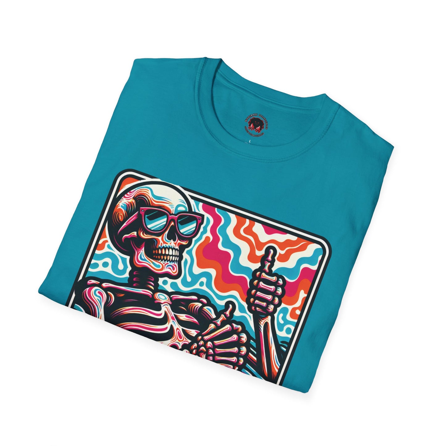 Trippy Skeleton Softstyle T-Shirt - Beach Day Vibes