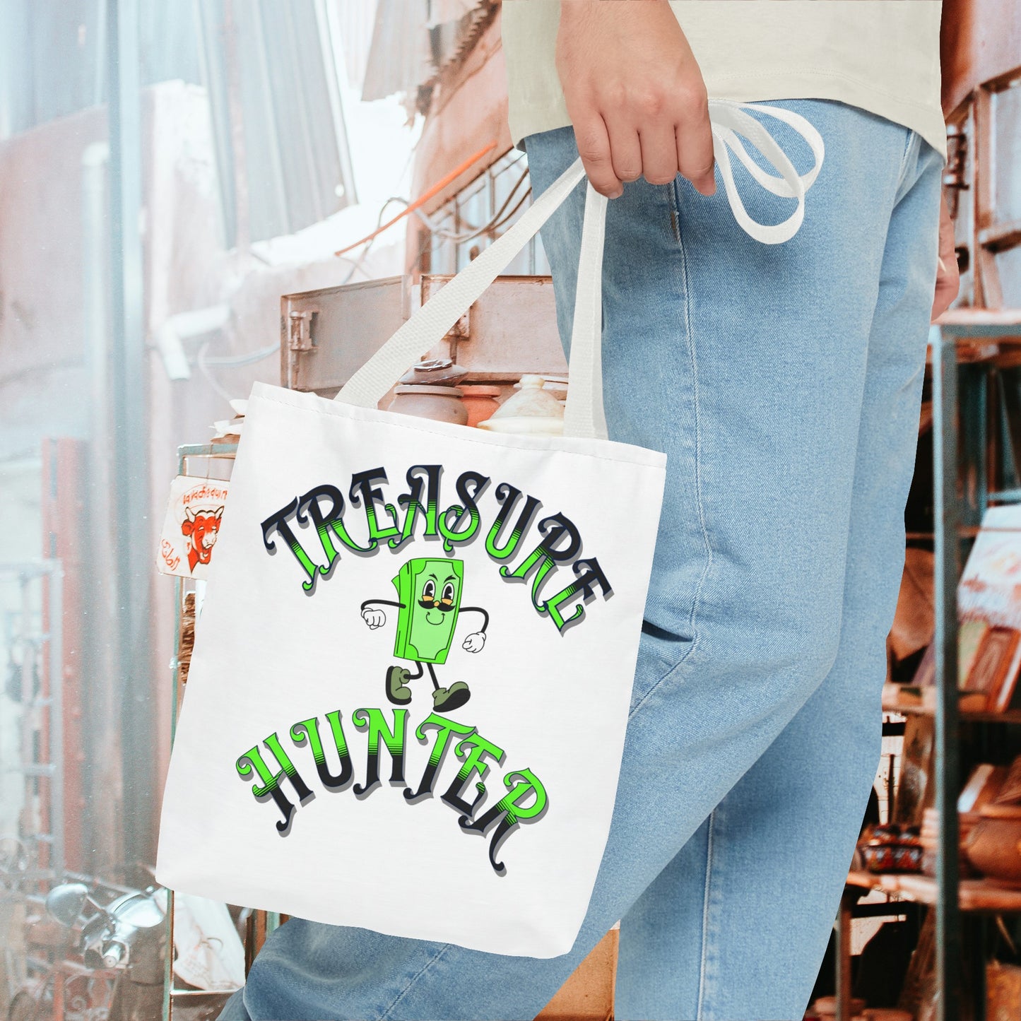 Treasure Hunter Money Man Collector Tote Bag (AOP) Cash Bag
