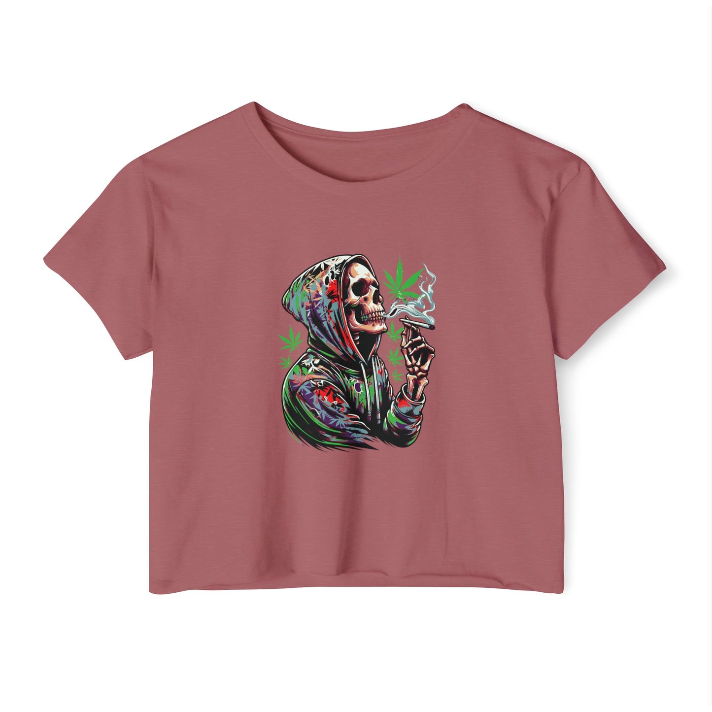 Skeleton Festival Crop Top - Deep Thoughts 420 Design