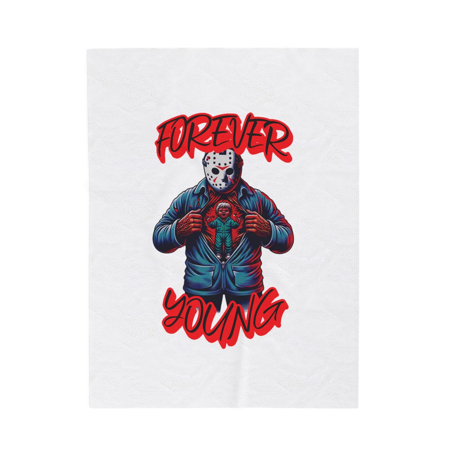 Forever Young Jason Opening Up To Younger Self Voorhees Friday Horror Fun Velveteen Plush Blanket