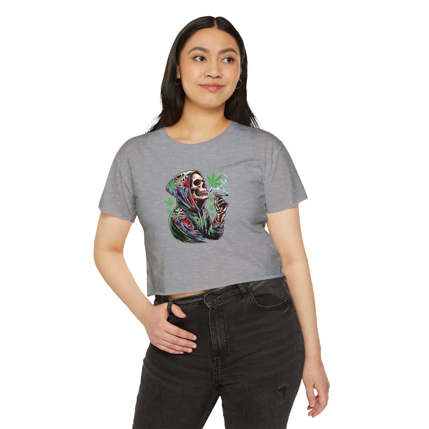 Skeleton Festival Crop Top - Deep Thoughts 420 Design