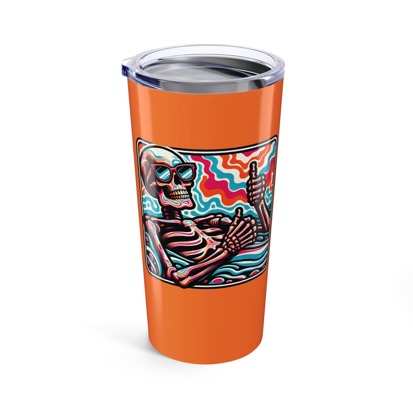 Tumbler 20oz - Skeleton with Sunglasses Thumbs Up Summerween Gothic Fun