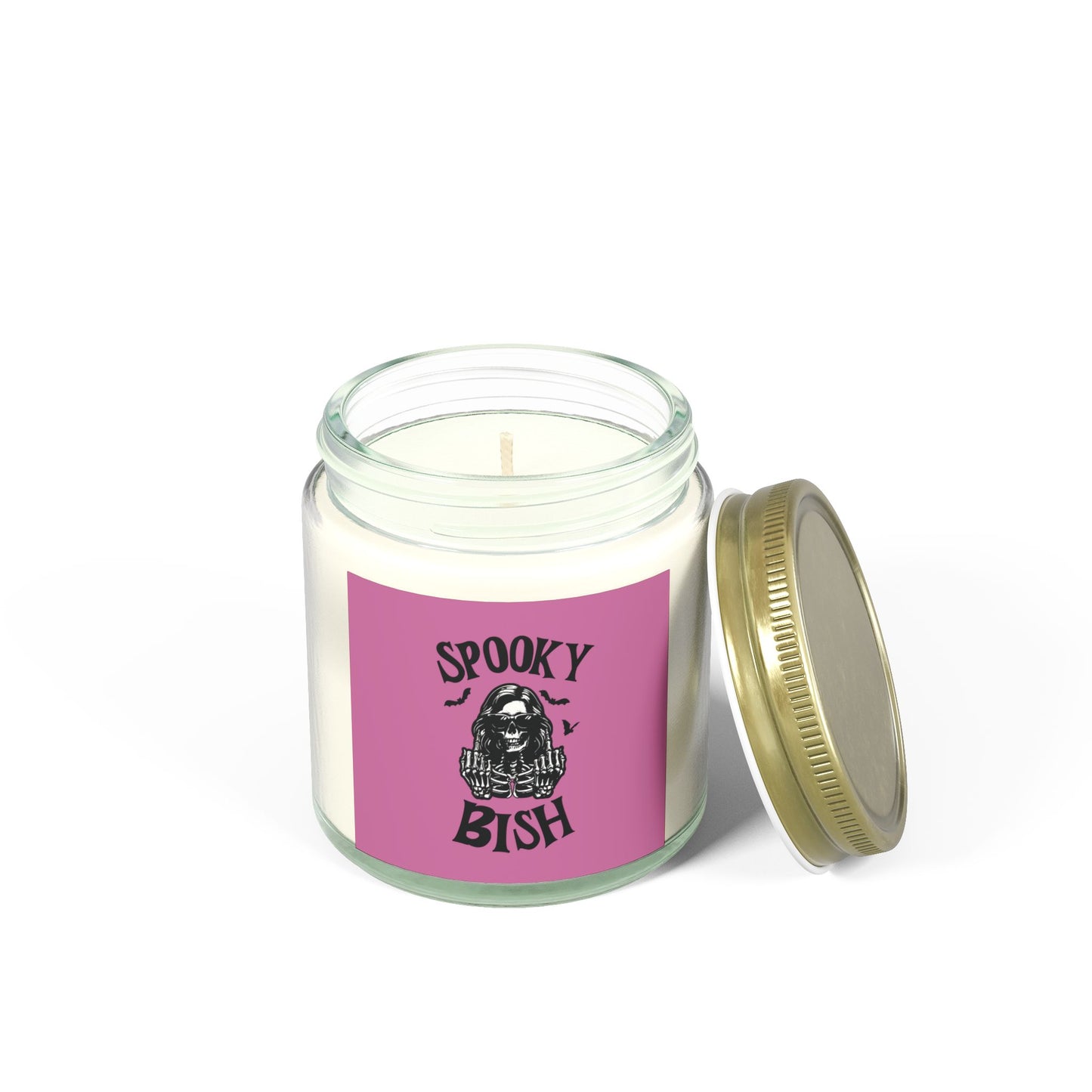 Scented Candle - Spooky Bish, Middle Finger Female Skeleton Design (4oz, 9oz)