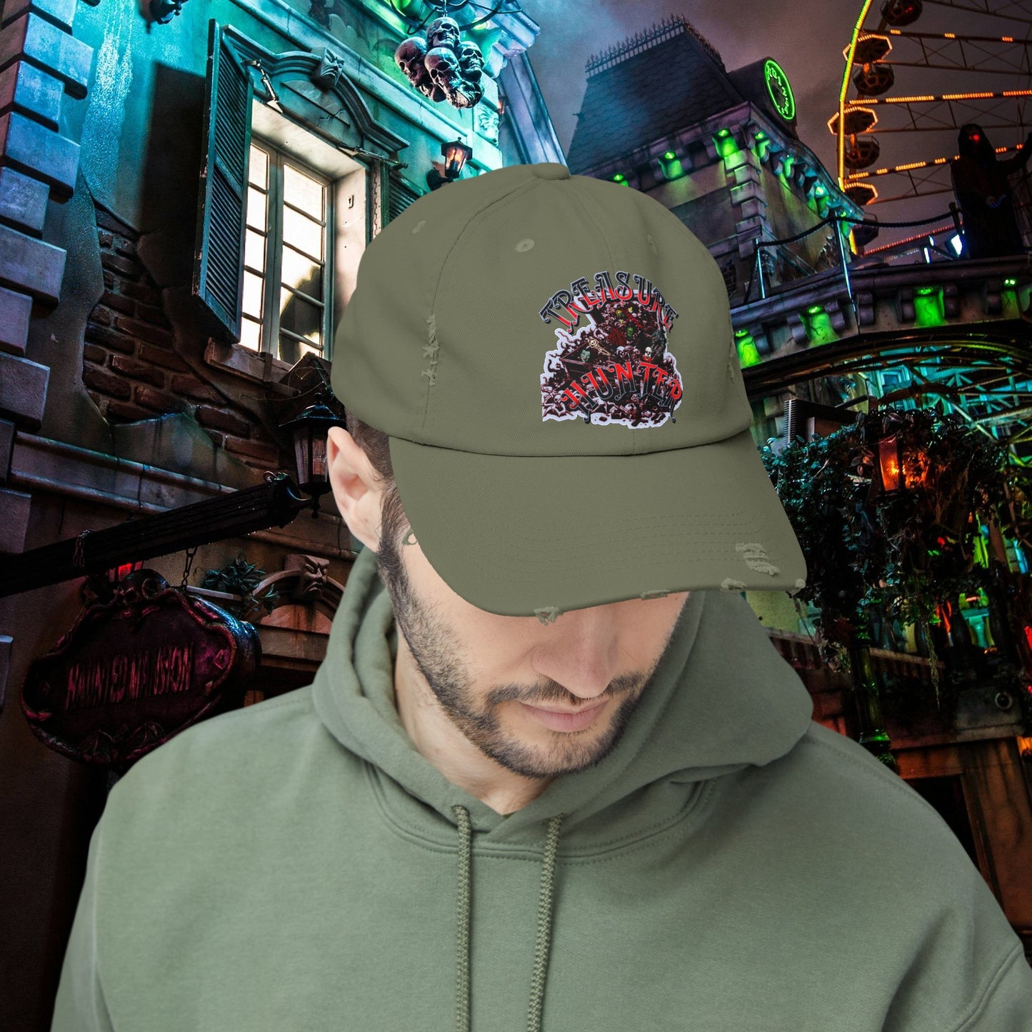 Treasure Hunter Horror Collector Unisex Distressed Cap Fun Convention Toy Show Hat