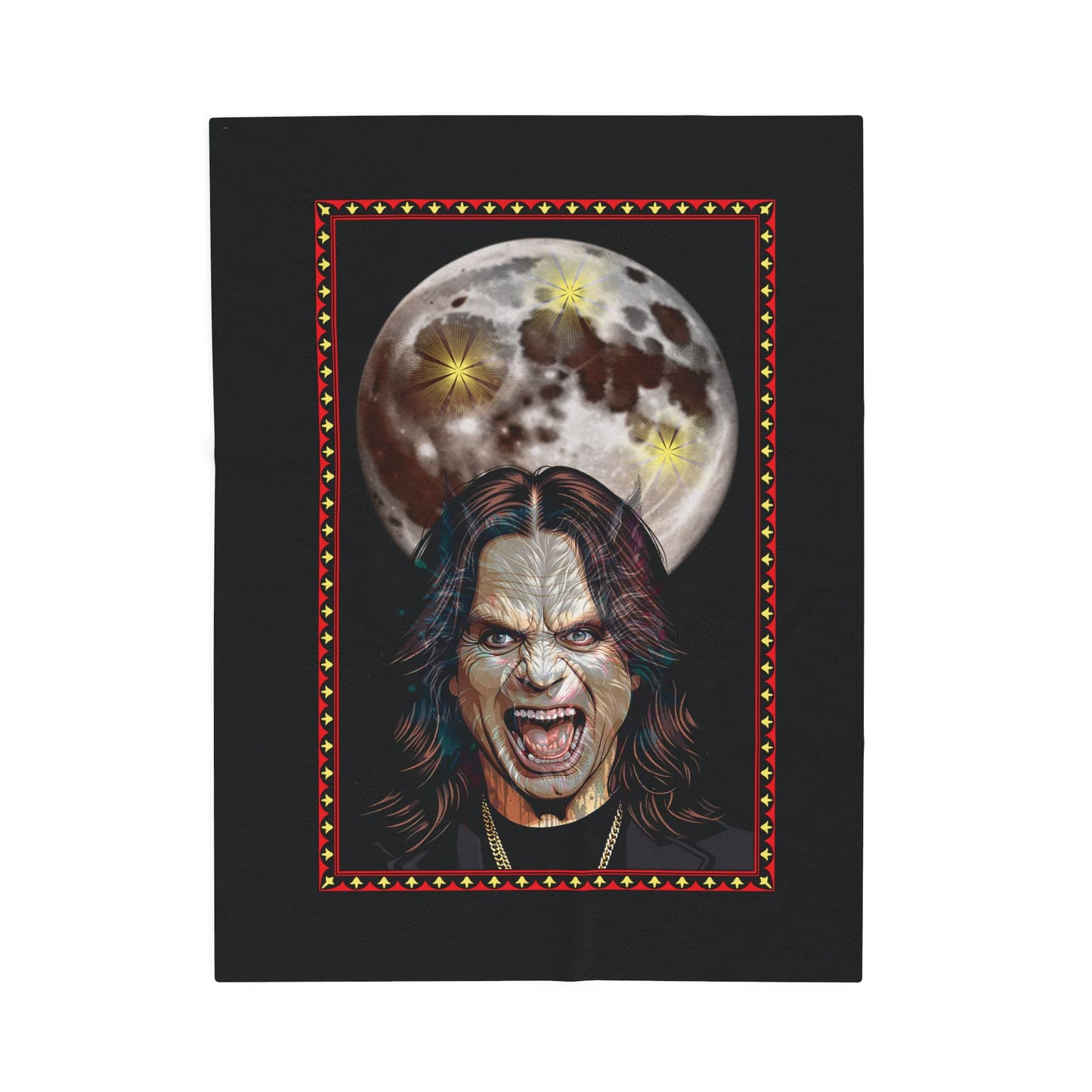 Plush Blanket - Ozzy Bark at the Moon Werewolf Design
