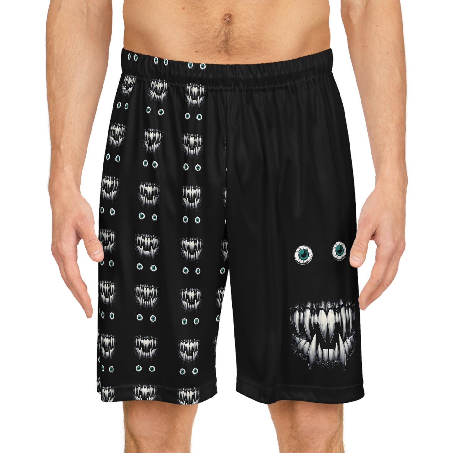 Eerie Eyes Monster Basketball Shorts