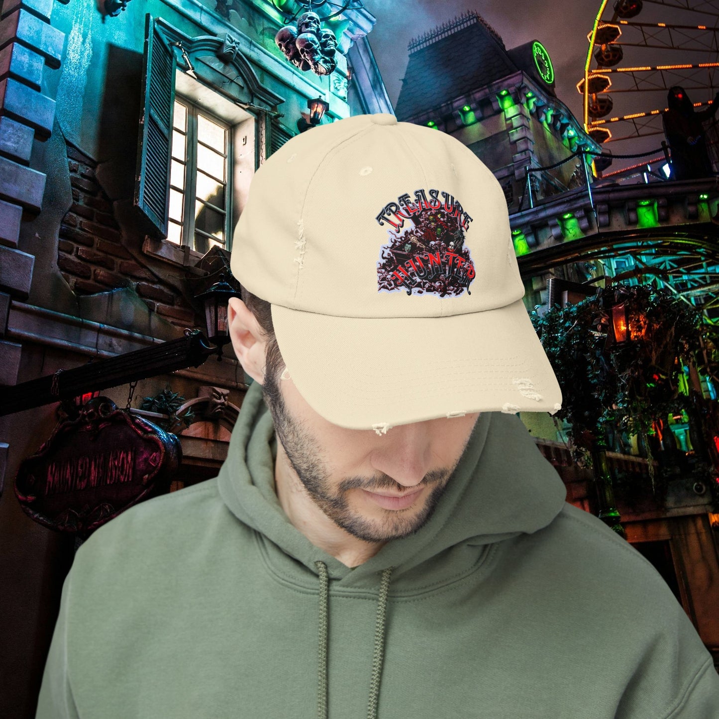 Treasure Hunter Horror Collector Unisex Distressed Cap Fun Convention Toy Show Hat