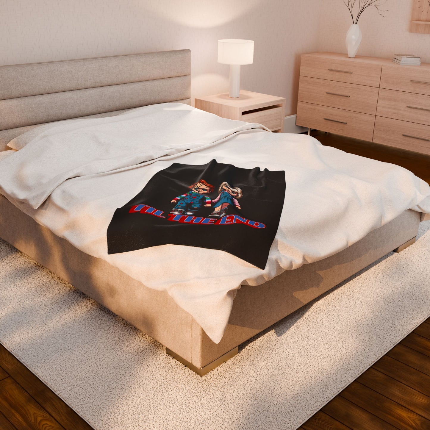Til The End Horror Couple Throw Blanket Childs Play Inspired Design