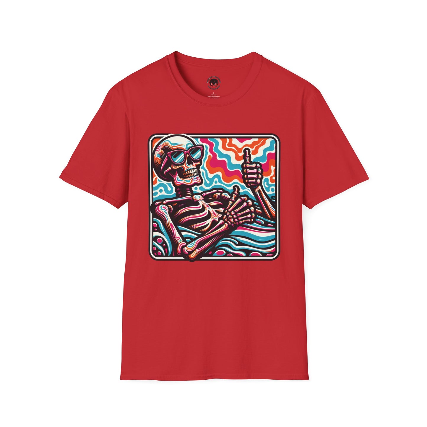 Trippy Skeleton Softstyle T-Shirt - Beach Day Vibes
