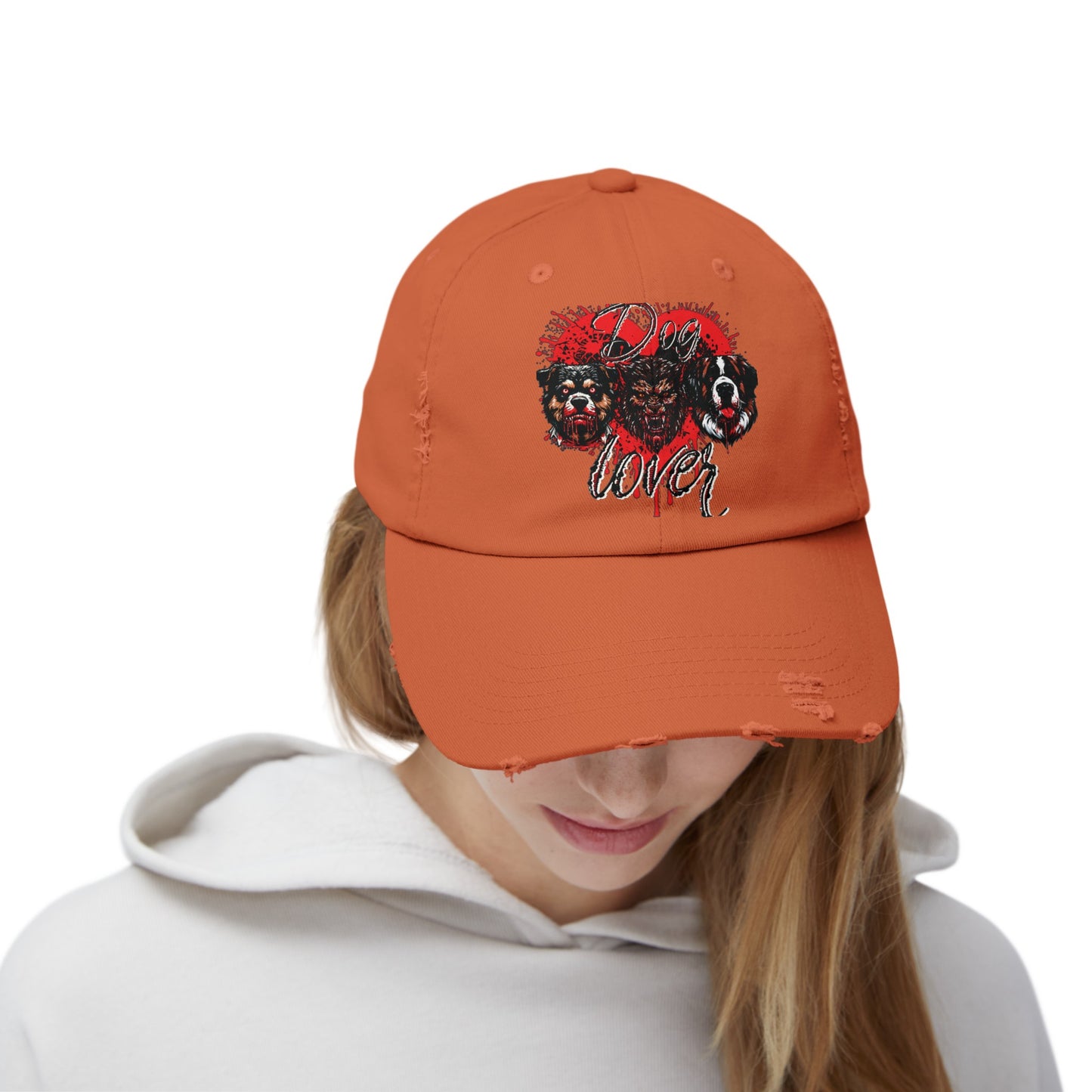 Dog Lover Hounds Of Hell Werewolf Horror Gothic Fun Hat Unisex Distressed Cap