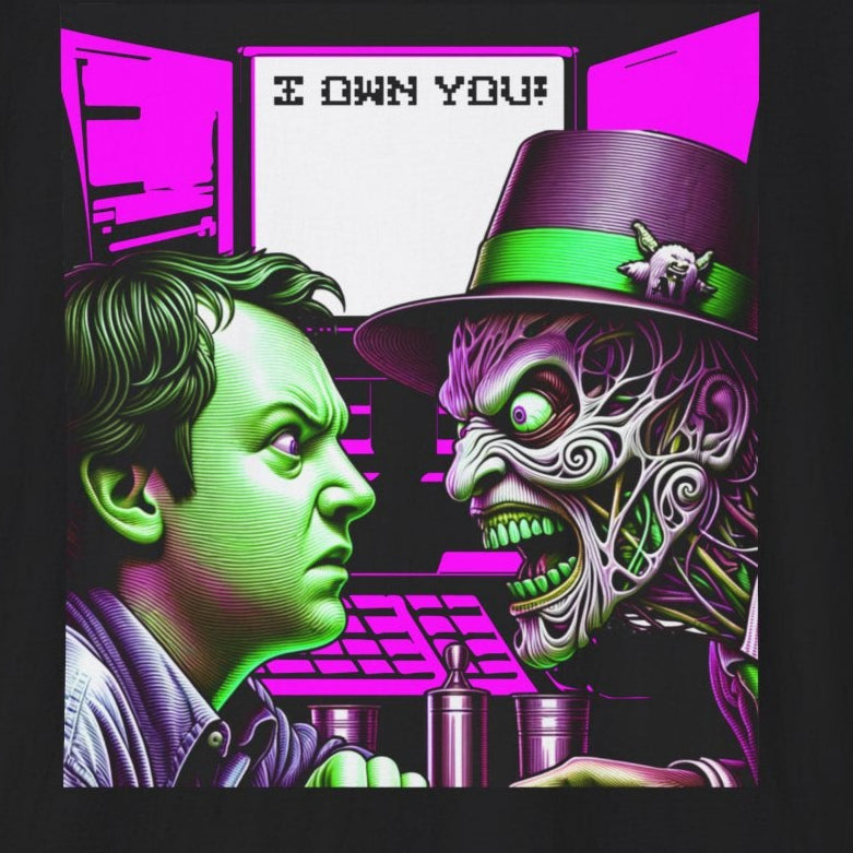 I Own You AI Tech Sarcastic Scary Fun Unisex Softstyle T-Shirt Horror Gamer Shirt