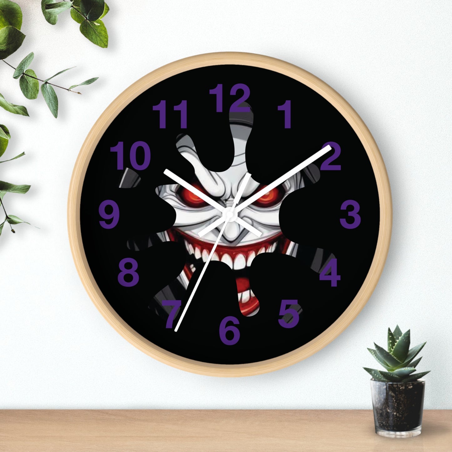 Joker Inspired Wall Clock - Evil Smile Home Decor