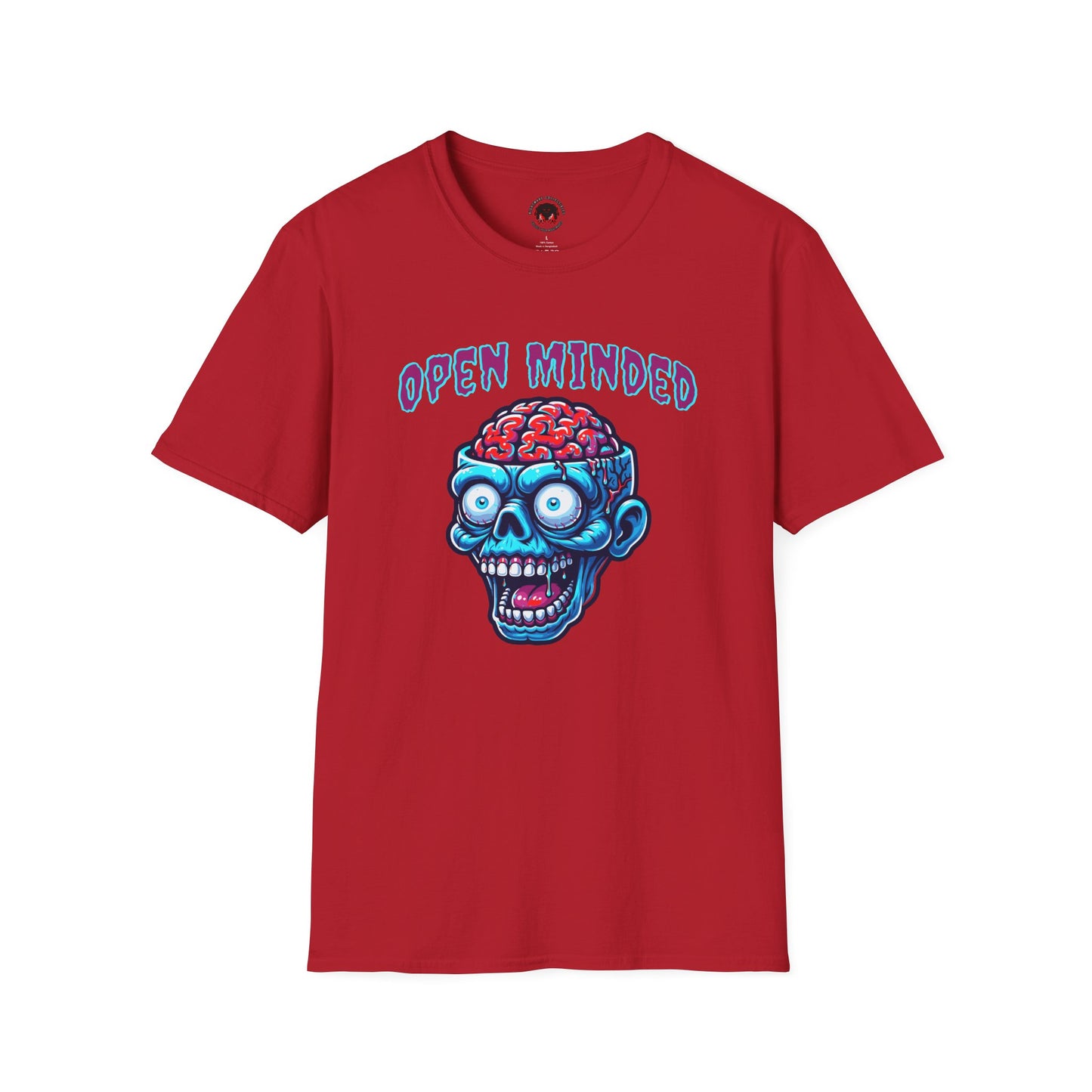 Zombie Unisex T-Shirt with Open Minded Slogan