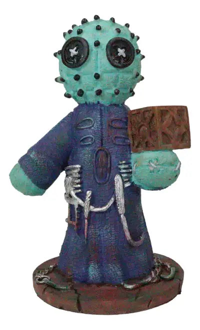 Pinheads Voodoo Style Button Eyes Pin Man Raise The Hell Puzzle Box Horror Fun Mini Resin Statue Figurine