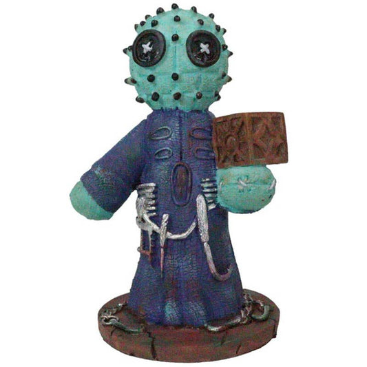 Pinheads Voodoo Style Button Eyes Pin Man Raise The Hell Puzzle Box Horror Fun Mini Resin Statue Figurine