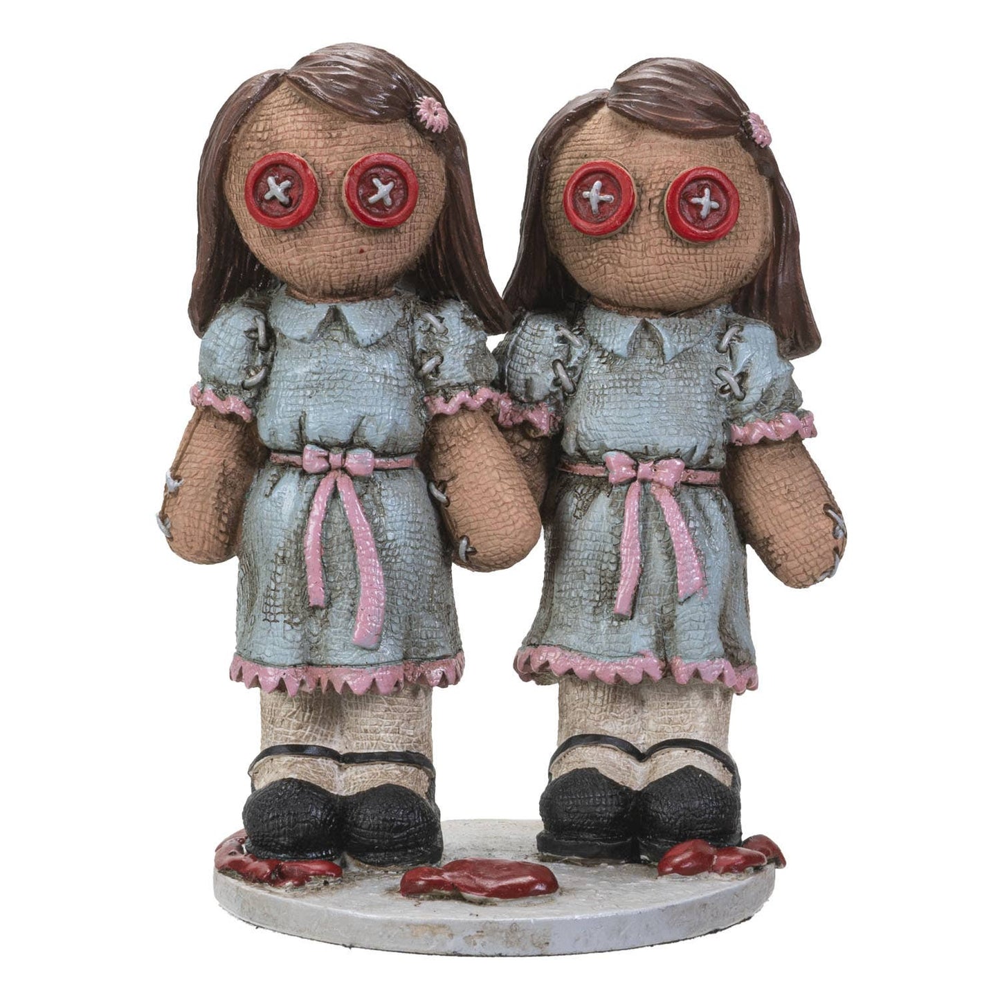 Pinheads Voodoo Style Button Eyes The Horror Twins Shinning Mini Resin Statue Figurine