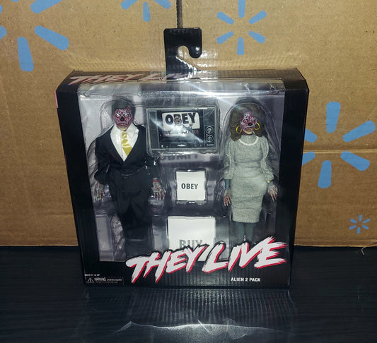Neca They Live Male & Female Alien 2 Pack Retro Cloth Action Figures