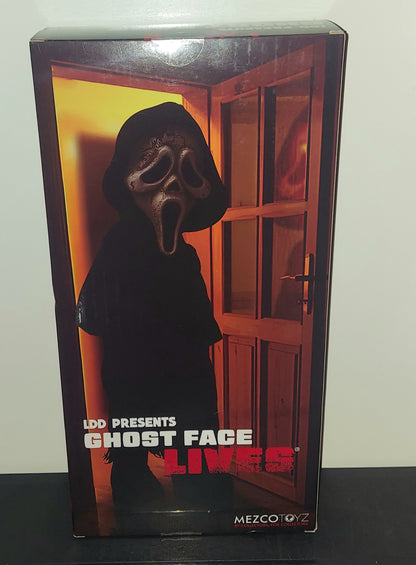 MEZCO LIVING DEAD DOLL PRESENTS:  GHOST FACE SCREAM 10" FIGURE WITH AGED MASK
