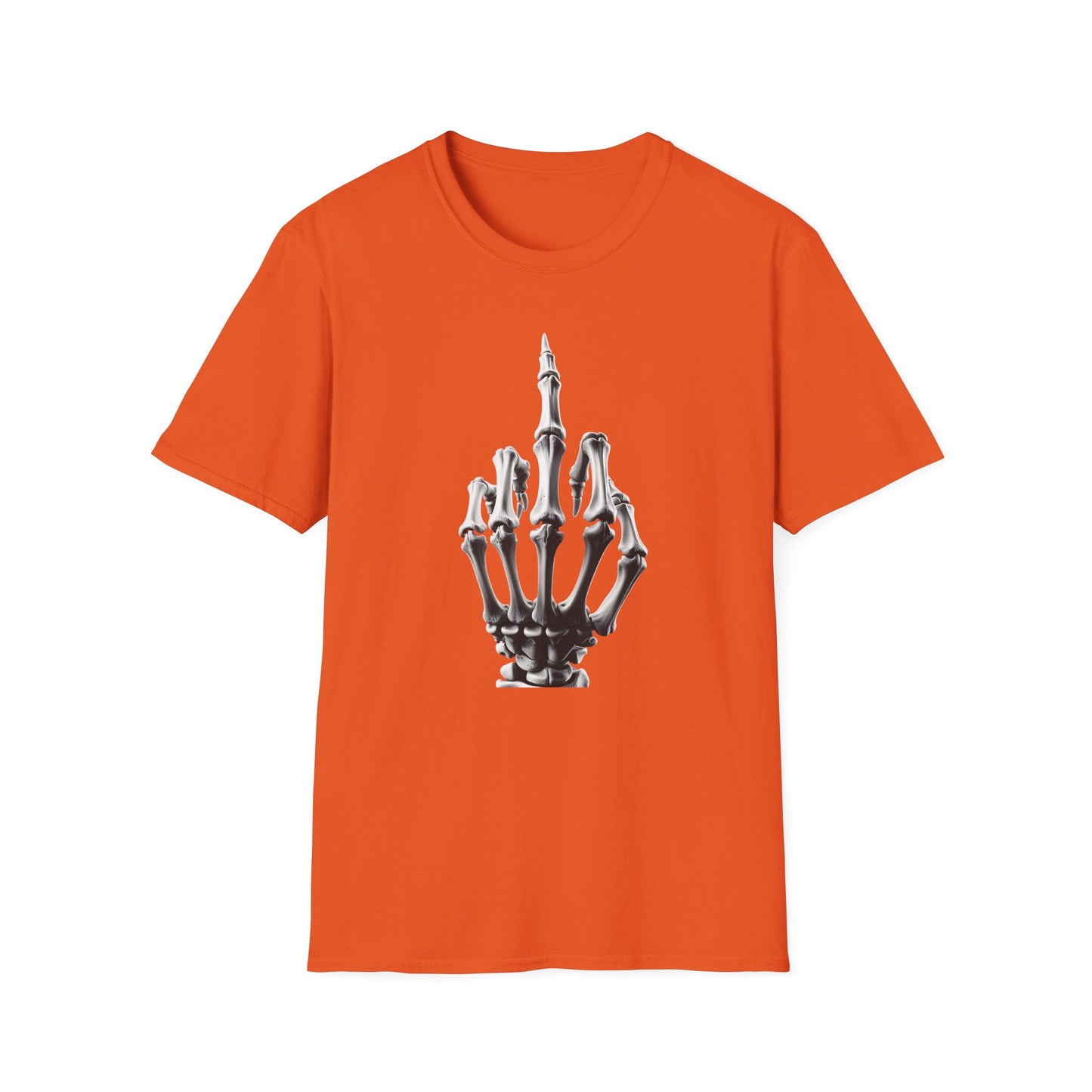 Skeleton Middle Finger T-Shirt — Edgy Gothic Graphic Tee