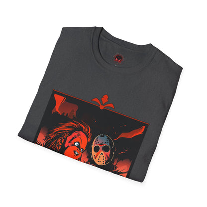Friends 'Til the End Horror Movie T-Shirt Jason And Chucky Design