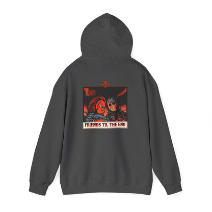Hoodie - Friends Til The End Horror Movie Icon Friends Graphic Hoodie