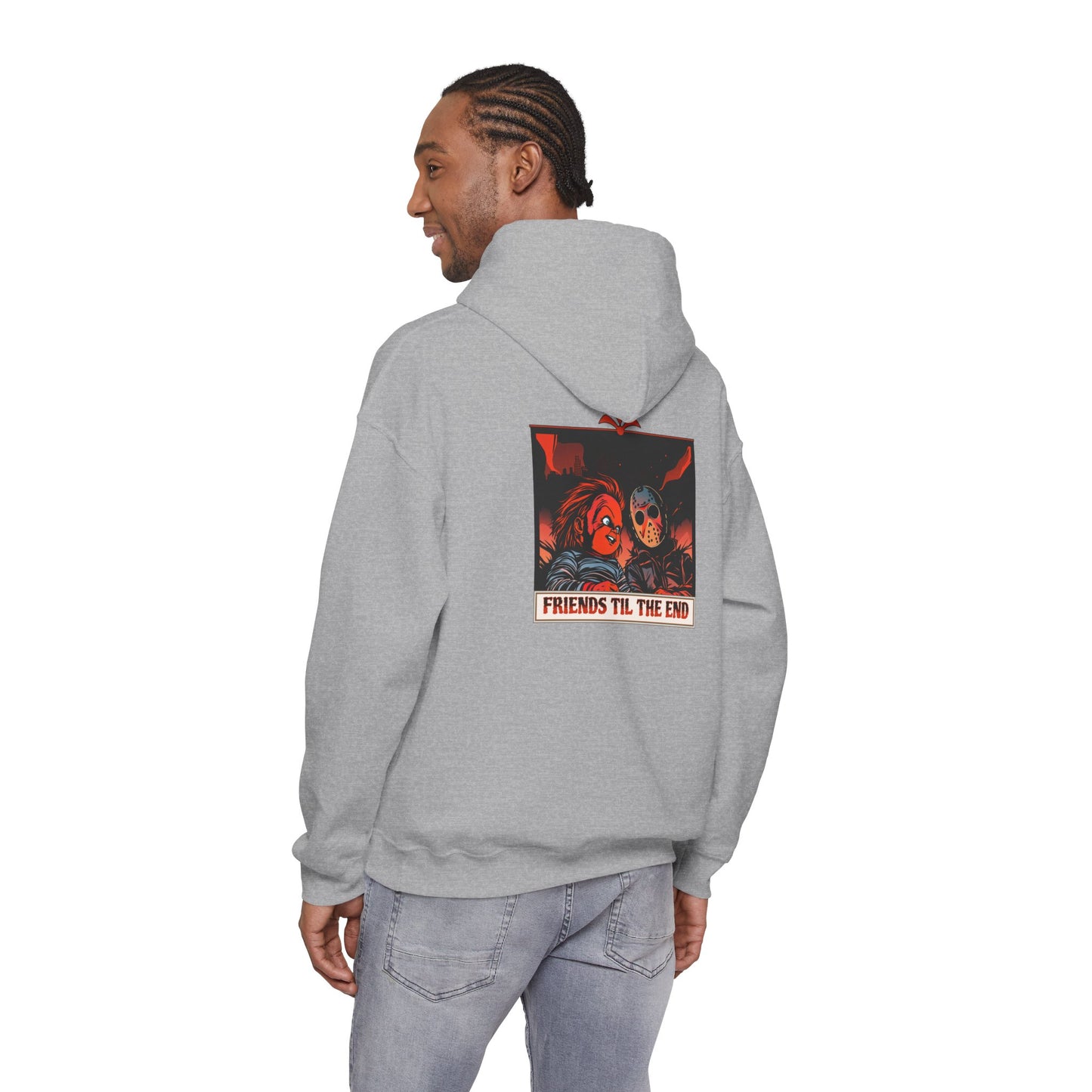 Hoodie - Friends Til The End Horror Movie Icon Friends Graphic Hoodie