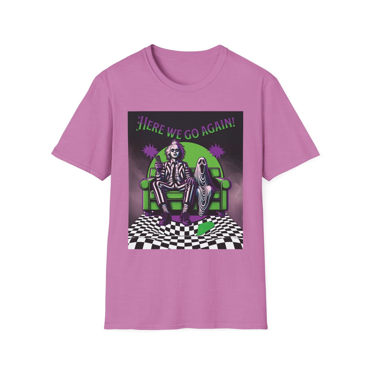 Beetlejuice 2 Inspired Here We Go Again Horror Fun Unisex Soft style T Shirt