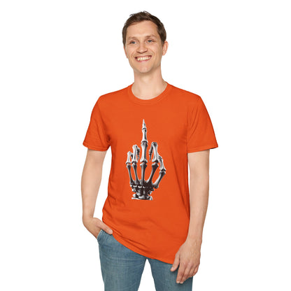 Skeleton Middle Finger T-Shirt — Edgy Gothic Graphic Tee
