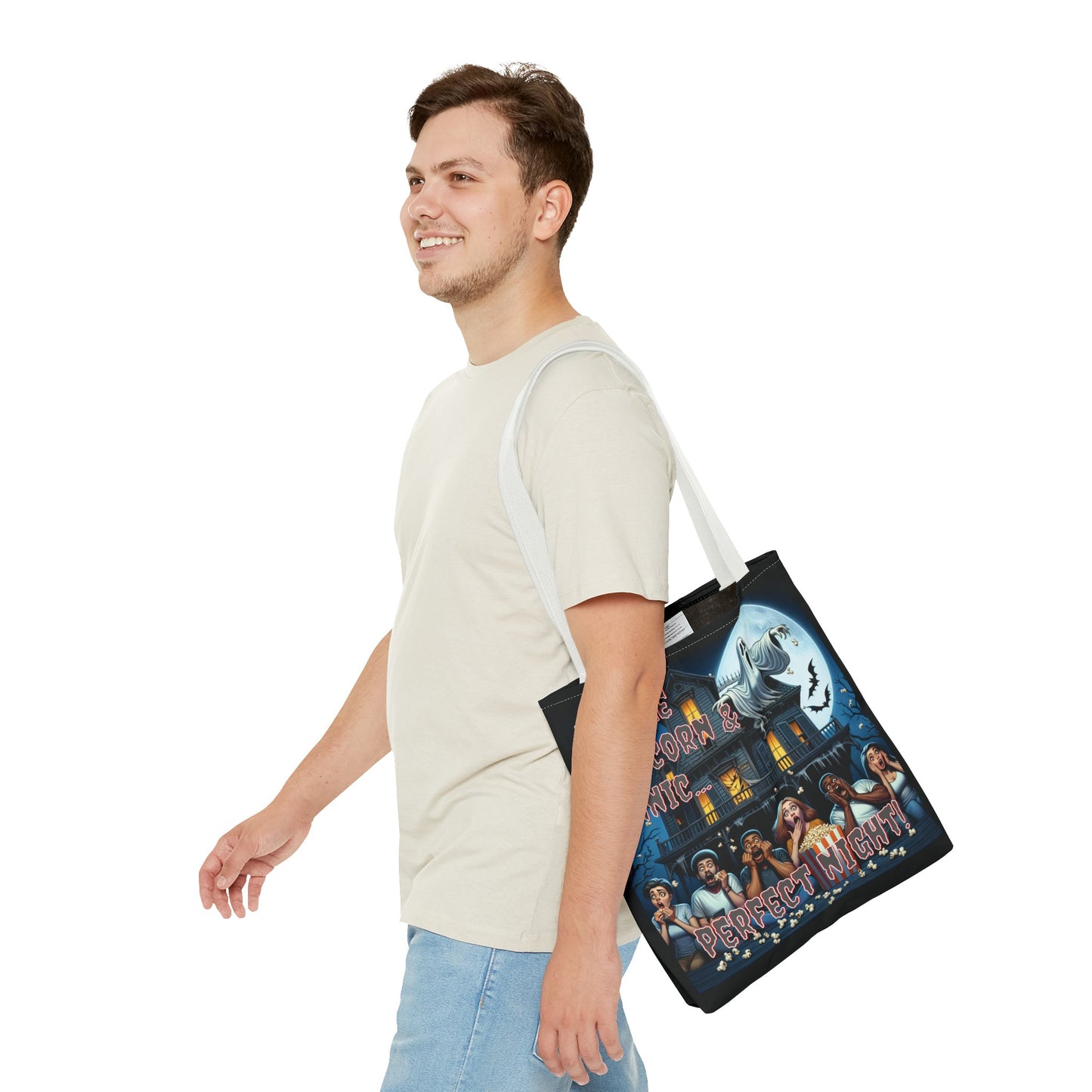 People Popcorn & Panic Perfect Night Shoulder Tote Bag (AOP)